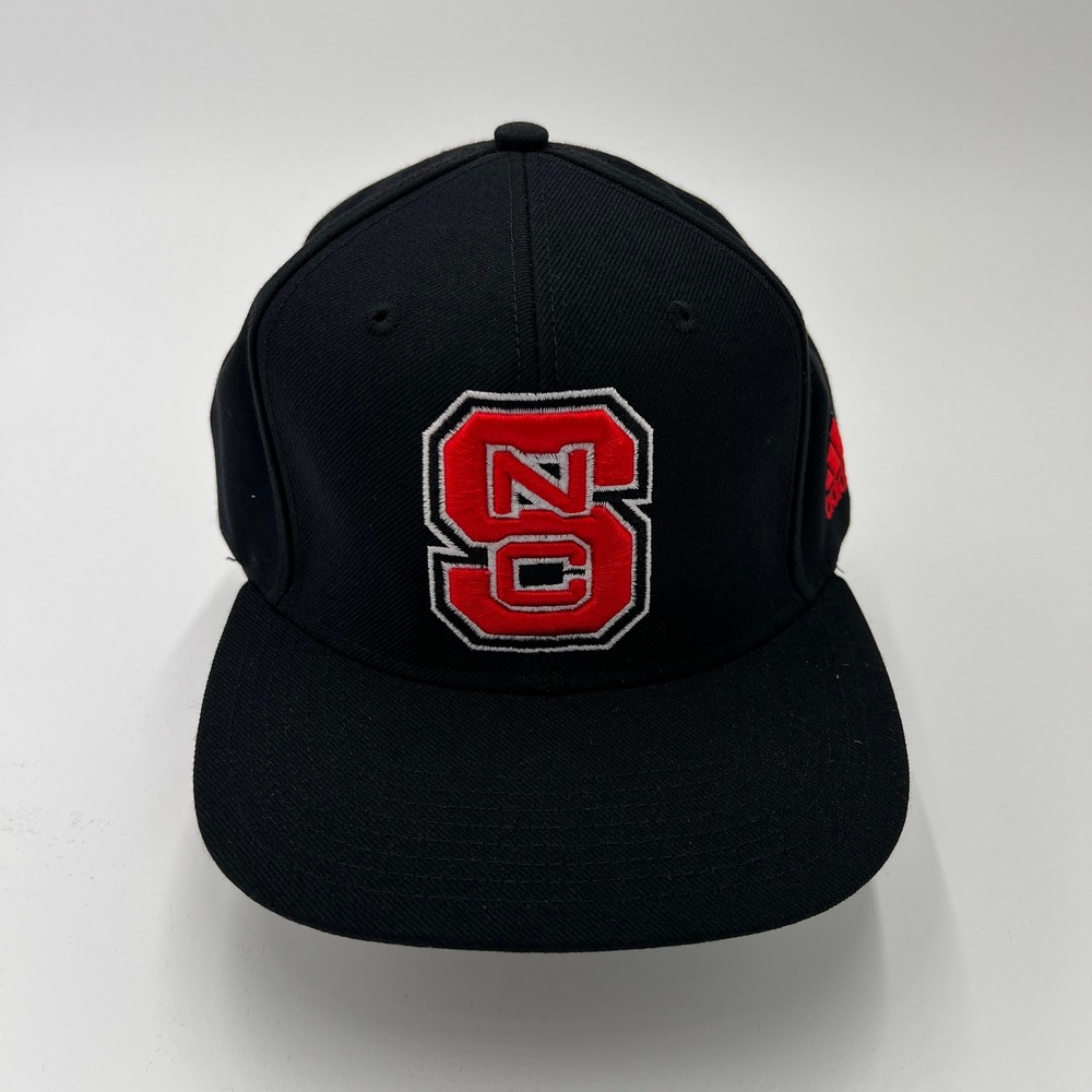 Adidas NC State Wolfpack Snapback Baseball Cap Black Red Embroidered‎ Logo OSFM